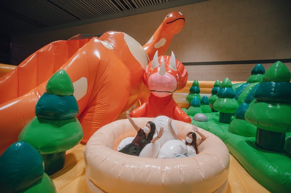 Dino Bounce inflatable playground at Terminal 4